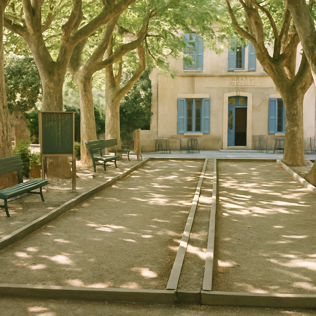 Boulodrome sous les platanes